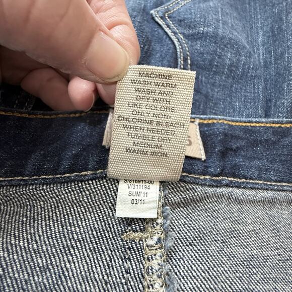 Gap‎ Blue Denim Women's Flat Front Mini Skirt Raw Hemline Sz 20 - Picture 5 of 5